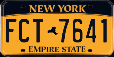 NY license plate FCT7641