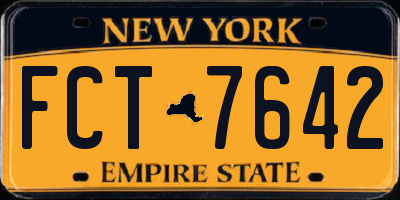 NY license plate FCT7642