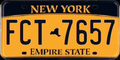 NY license plate FCT7657