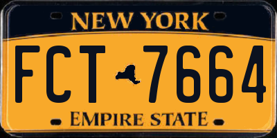 NY license plate FCT7664