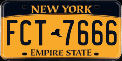 NY license plate FCT7666
