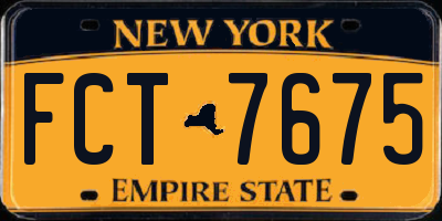 NY license plate FCT7675