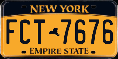 NY license plate FCT7676