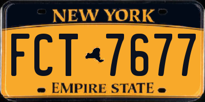 NY license plate FCT7677