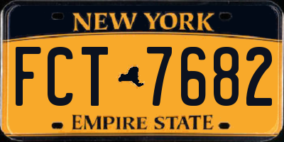 NY license plate FCT7682
