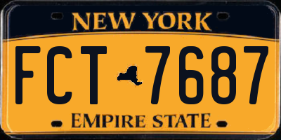 NY license plate FCT7687