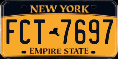 NY license plate FCT7697