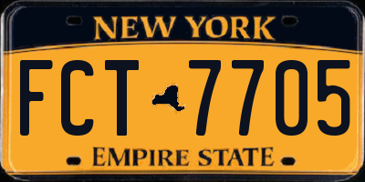 NY license plate FCT7705
