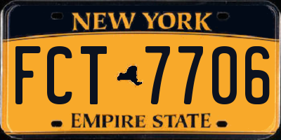 NY license plate FCT7706