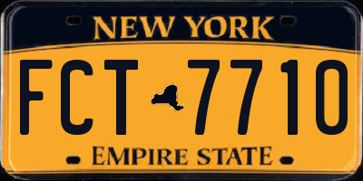 NY license plate FCT7710