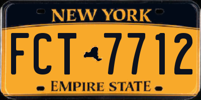 NY license plate FCT7712