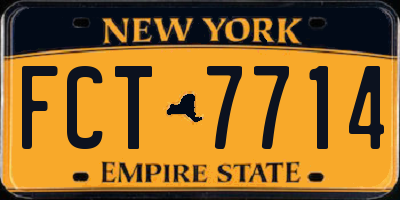NY license plate FCT7714