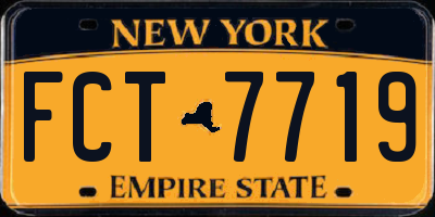 NY license plate FCT7719