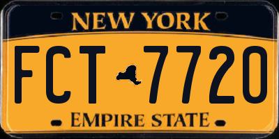 NY license plate FCT7720