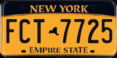 NY license plate FCT7725
