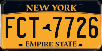 NY license plate FCT7726