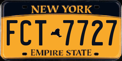 NY license plate FCT7727