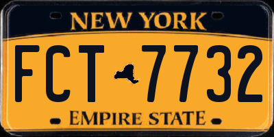 NY license plate FCT7732
