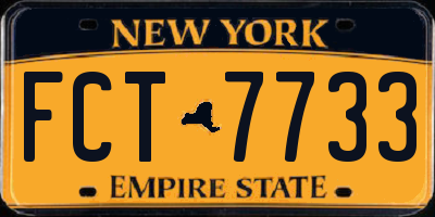 NY license plate FCT7733