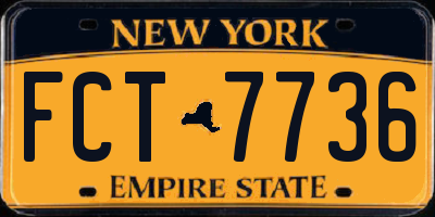 NY license plate FCT7736