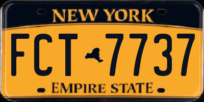NY license plate FCT7737
