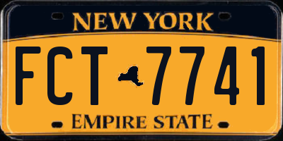 NY license plate FCT7741