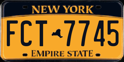 NY license plate FCT7745