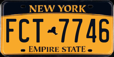NY license plate FCT7746