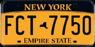 NY license plate FCT7750