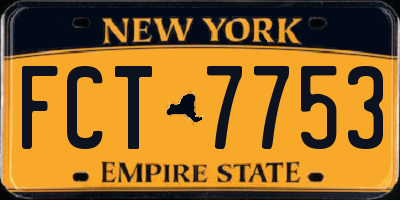NY license plate FCT7753