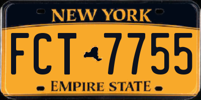 NY license plate FCT7755
