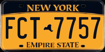 NY license plate FCT7757