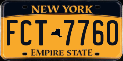 NY license plate FCT7760