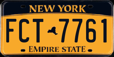 NY license plate FCT7761