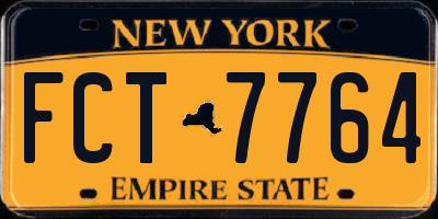 NY license plate FCT7764