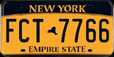 NY license plate FCT7766