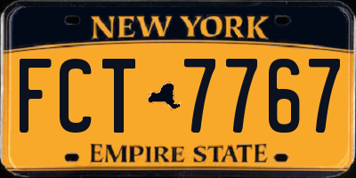 NY license plate FCT7767