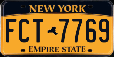 NY license plate FCT7769