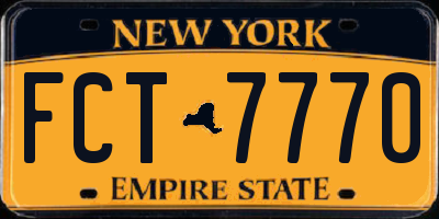 NY license plate FCT7770