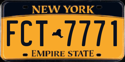 NY license plate FCT7771