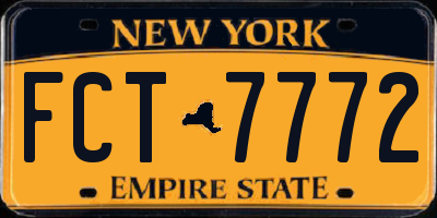 NY license plate FCT7772