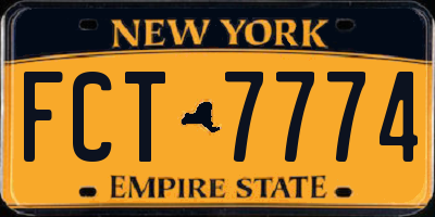 NY license plate FCT7774