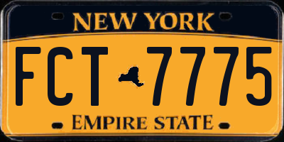 NY license plate FCT7775