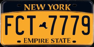 NY license plate FCT7779