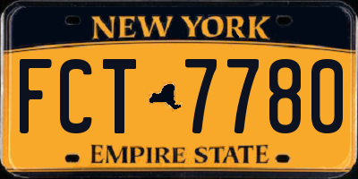 NY license plate FCT7780