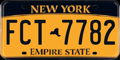 NY license plate FCT7782