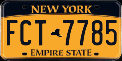 NY license plate FCT7785