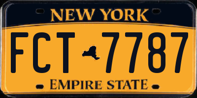 NY license plate FCT7787