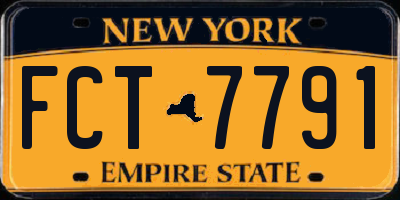 NY license plate FCT7791