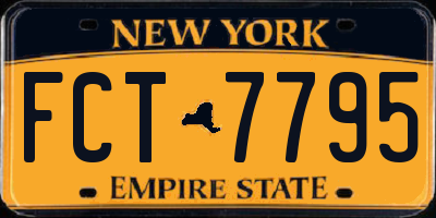 NY license plate FCT7795